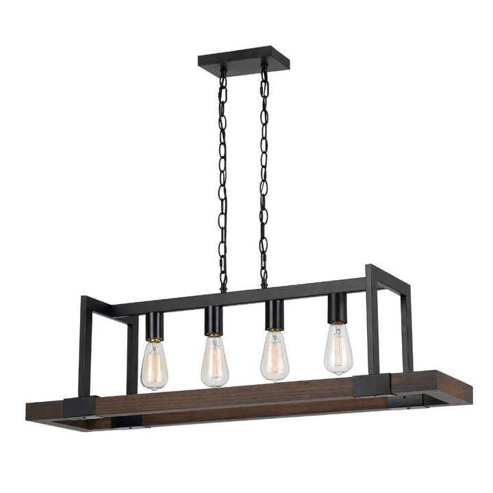 Cal Lighting 60W X 4 Antonio Wood Chandelier