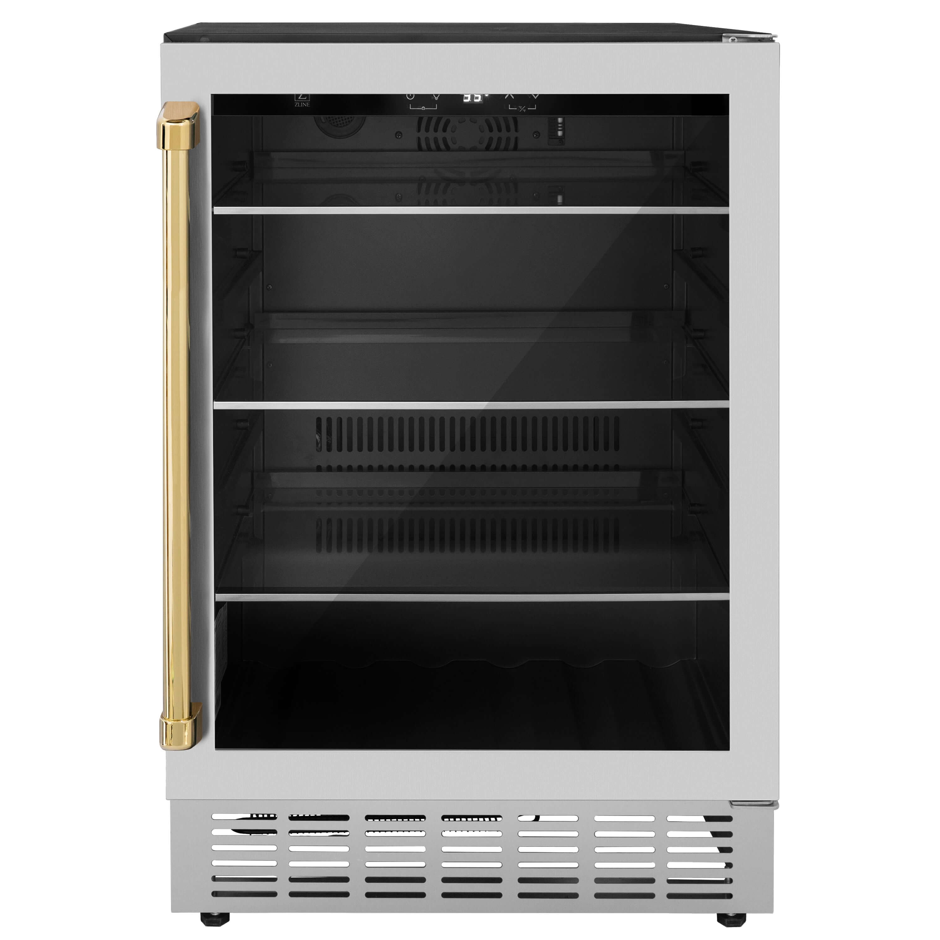 ZLINE 60 Autograph Edition 32.2 Cu. ft. 4-Door French Door Refrigerator, Internal Water, Ice Dispenser in Stainless Steel, Champagne Bronze Accents