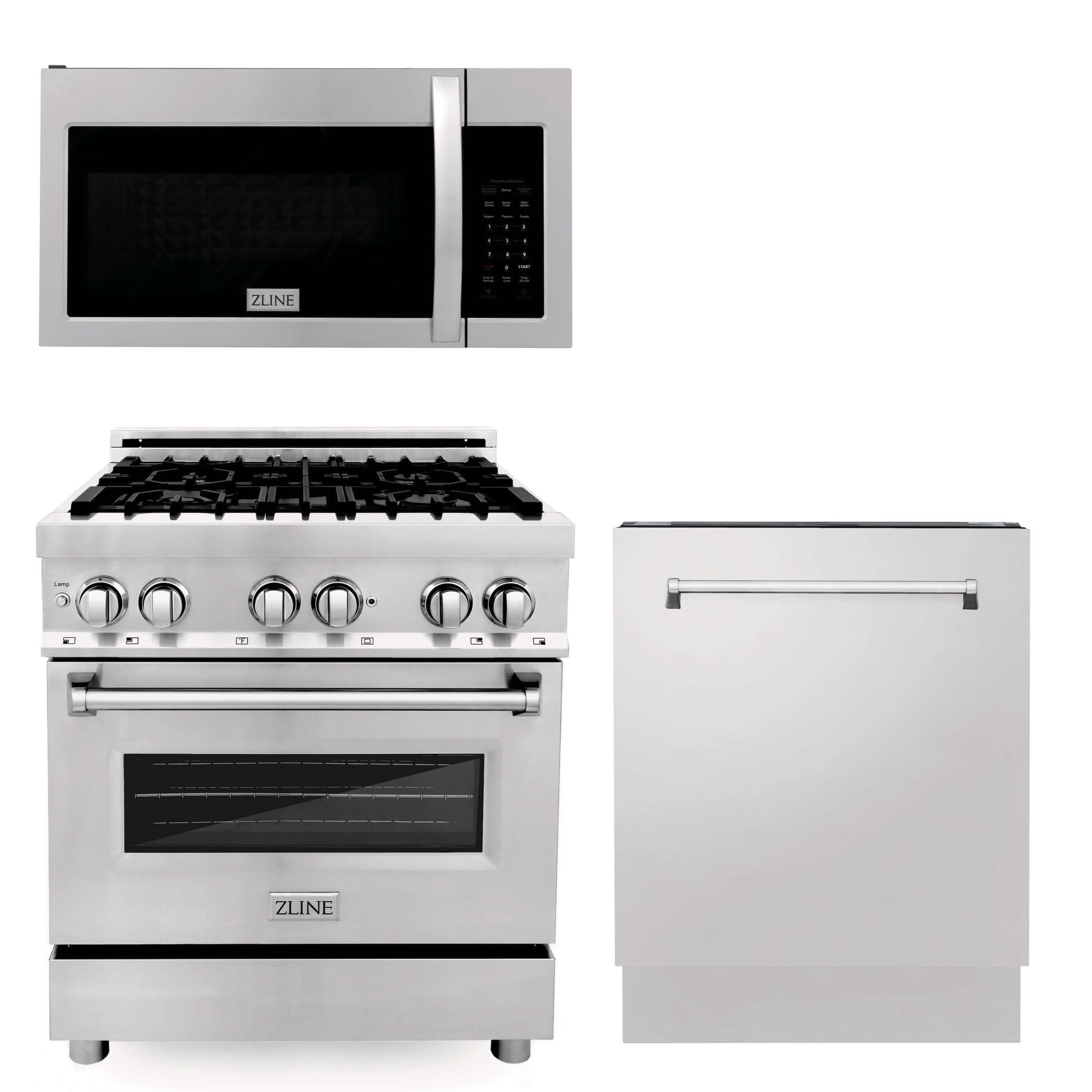 ZLINE 48 Kitchen Package with Black Stainless Steel Dual Fuel Range, Range Hood, Microwave Drawer and Dishwasher (4KP-RABRH48-MWDW)