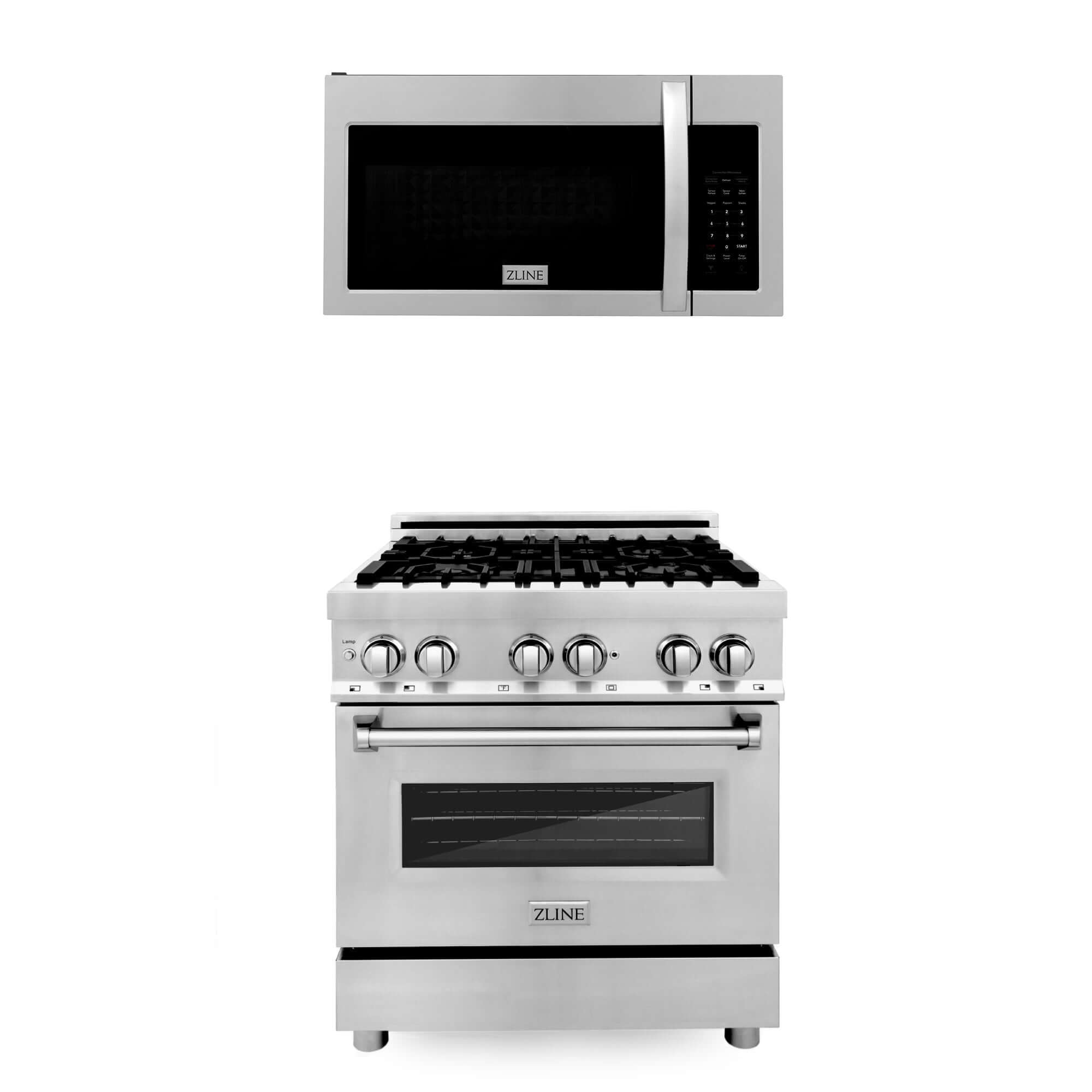 ZLINE 30 4.0 Cu. ft. Dual Fuel Range with GAS Stove and Electric Oven in Stainless Steel (RA30)