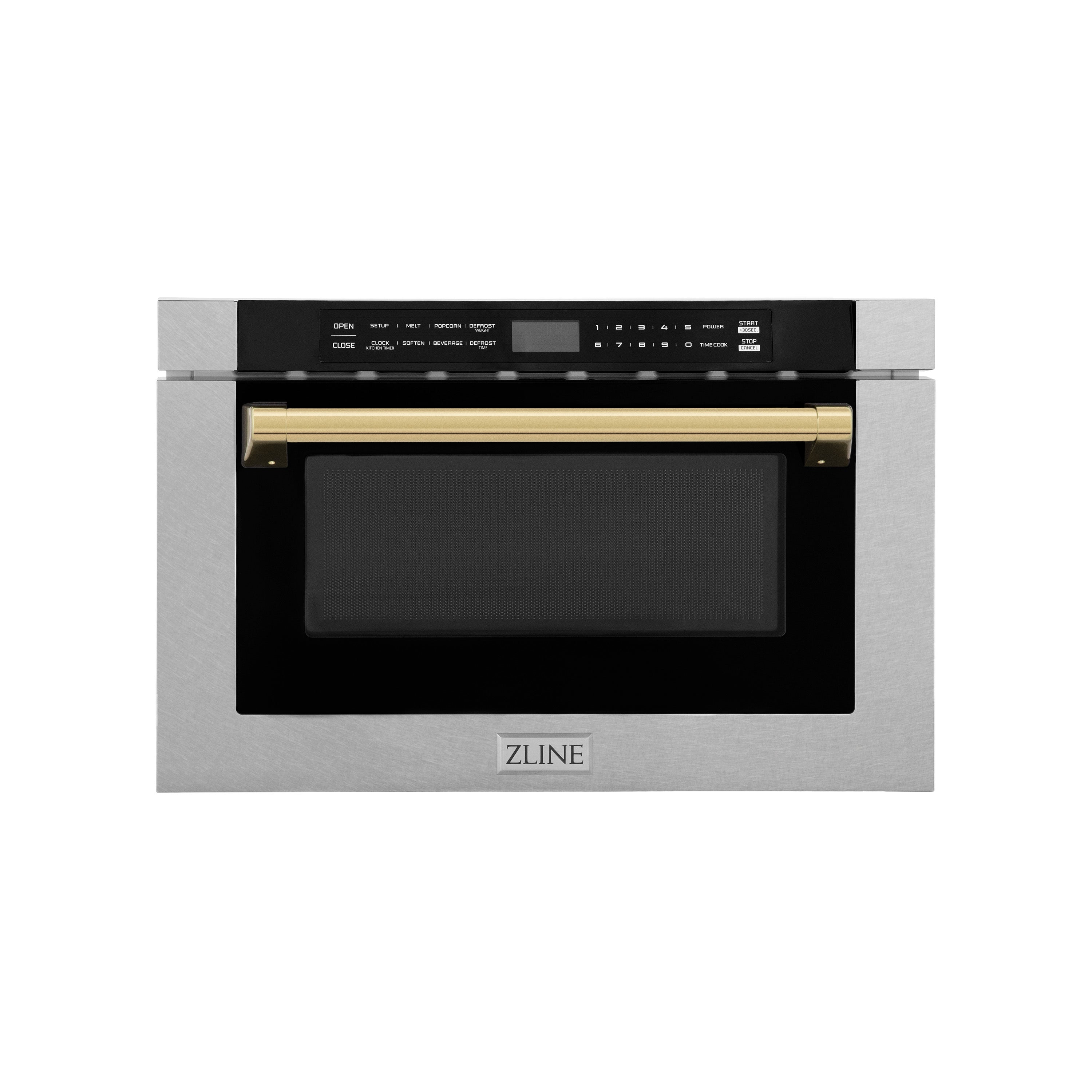 ZLINE Autograph Edition 30 1.6 Cu ft. Built-in Convection Microwave Oven in Fingerprint Resistant Stainless Steel and Matte Black Accents